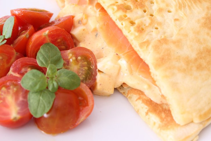 Salty Pancakes – Blinis with Smoked Salmon and Egg Salad